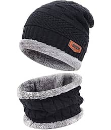 THRIFTKART - winter knit cap and scarf combo FOR for Men and Women for Travelling
