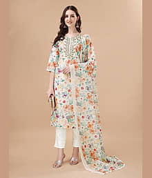 TRAHIMAM Cotton Blend Printed Kurti With Pants Women's Stitched Salwar Suit - Multicolor ( Pack of 1 )