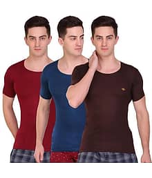 TT Pack of 3 Cotton Basic Vest For Men ( Multicolor )