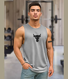 Tenrun Pack of 1 Polyester Basic Vest For Men ( Grey )