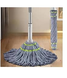 Theos Microfiber Twist Mop for Floor Cleaning, Squeeze Twist Mop Stick, Durable Dust Easy to Use Floor Cleaner, Effective for Hardwood, Tile, and Lami