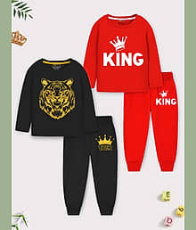Trampoline Pack of 1 Boys Cotton Blend Nightsuit Set ( Multicolor3 )