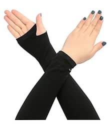 U-KOBA UV-Protection thumb hole blackyy Arm Sleeves, Hand Socks for Men and Women (Unisex) Used for Driving, Hiking, Sports, Biking, Cycling