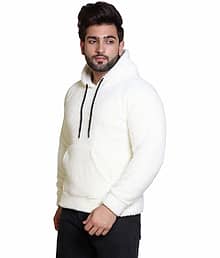 URBANFROST Cotton Blend Hooded Men's Full Sleeves Sweater Vest - White ( Pack of 1 )