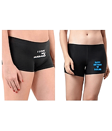 VESTARIX Pack of 2 Nylon Boys Short For Women ( Black )