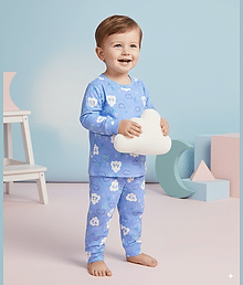VIONU Pack of 1 Baby Boys Cotton Blend Tshirt & Pajama Set ( Blue )