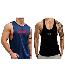 VTSports Pack of 2 Polyester Gym Vest For Men ( Multicolor )