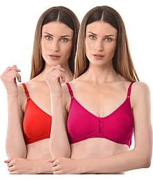Vanila Pack of 2 Cotton Non Padded Everyday Bra For Women ( Multicolor 5 )