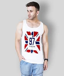 Veirdo Pack of 1 Cotton Blend Sleeveless Vest For Men ( White )
