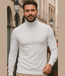 Vishal Enterprise Cotton Blend High Neck Men's Full Sleeves Sweater Vest - White ( Pack of 1 )