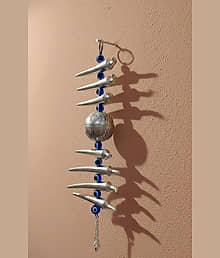 WHITE METAL NIMBU MIRCH WITH EVIEL EYE