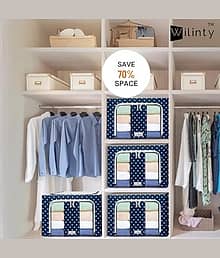 Wilinty Premium Clothes Storage Box 24L Pack of 2