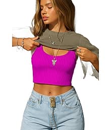 Xolani Women's Cotton Blend Camisole Top ( Dark Grey )