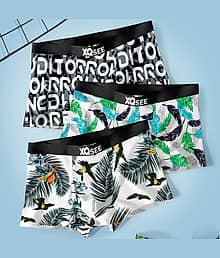 Xqsee Pack of 3 Nylon Trunks For Men's ( White )