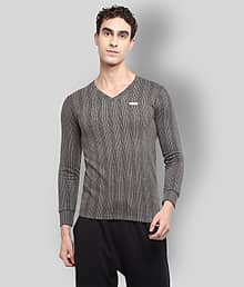 YUUKI Pack of 1 Polyester Thermal Tops For Men's ( Grey )