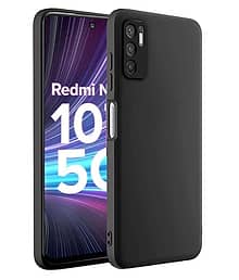 ZAMN - Black Silicon Plain Cases Compatible For Redmi Note 10T 5G ( Pack of 1 )