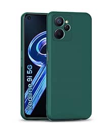 ZAMN - Green Silicon Plain Cases Compatible For Realme 9i 5G ( Pack of 1 )