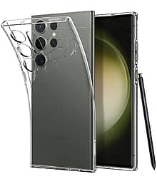 ZAMN - Transparent Silicon Plain Cases Compatible For Samsung Galaxy S23 Ulter 5G ( Pack of 1 )