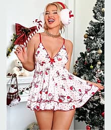 aadiva white Lycra Women Baby Doll Dress With Panty