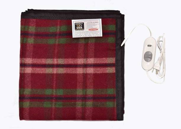 Warmth WEB Checkered Single Electric Blanket for Heavy...