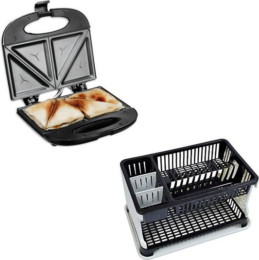 Elevea Combo C319 Electric Sandwich Maker & Dish Organi...