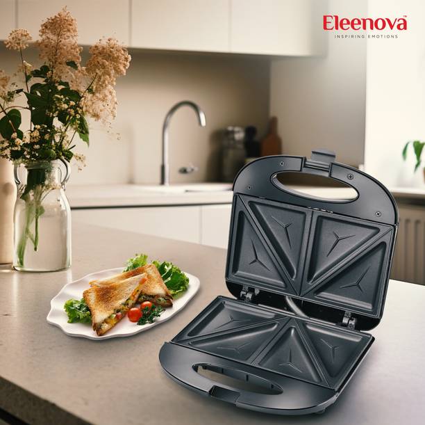 Eleenova Crown Sandwich Maker with Fixed Grill Plates T...