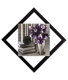 eCraftIndia Grey & Purple Vase & Books UV Wall Art