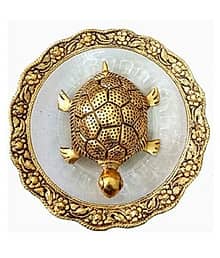 etal Tortoise With Glass Plate Feng Shui Metal Tortoise,Turtle Plate Yantra Vastu Feng Shui , Decorative Showpiece -