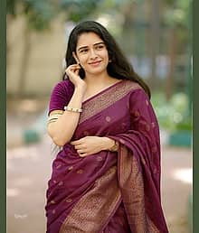 fab woven Art Silk Woven Design Banarasi saree With Unstitched Blouse Piece ( Wine )