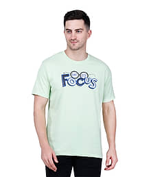 life dream Cotton Blend Regular Fit Printed Half Sleeves Men's Round T-Shirt - Green ( Pack of 1 )
