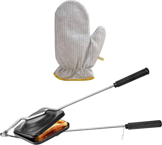 SWAURSAHA Non-Stick Plain Sandwich Toaster with Gloves ...