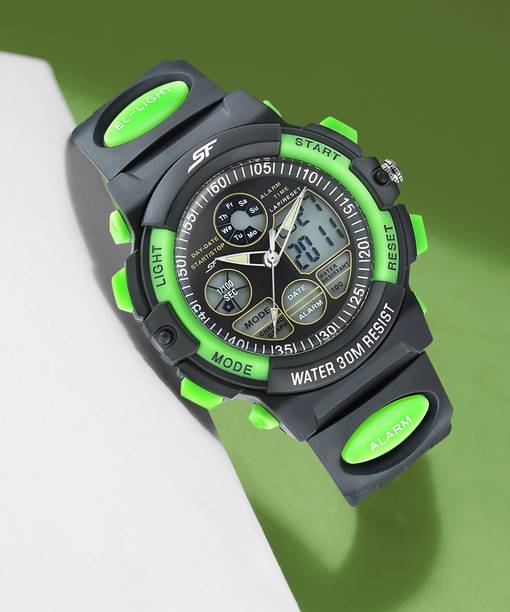 SF Hustler Digital Black Dial Black Polyurethane Strap ...