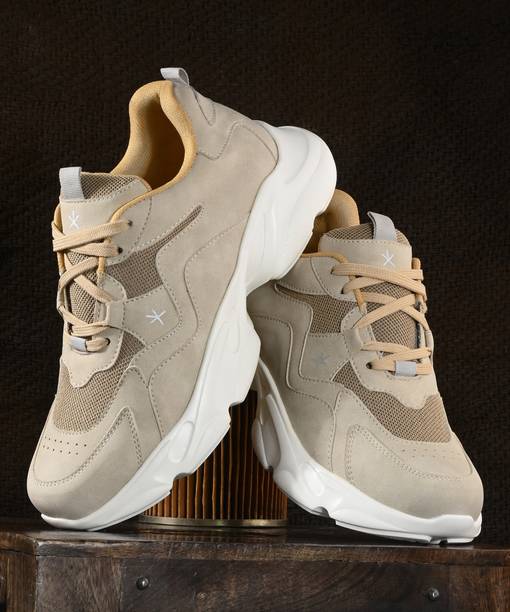 Roadster Men Beige Faux Leather Casual Shoes Lace Up Sn...