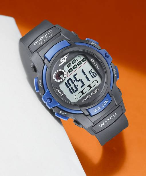 SF Digital Dial Black Polyurethane Strap Digital Watch ...