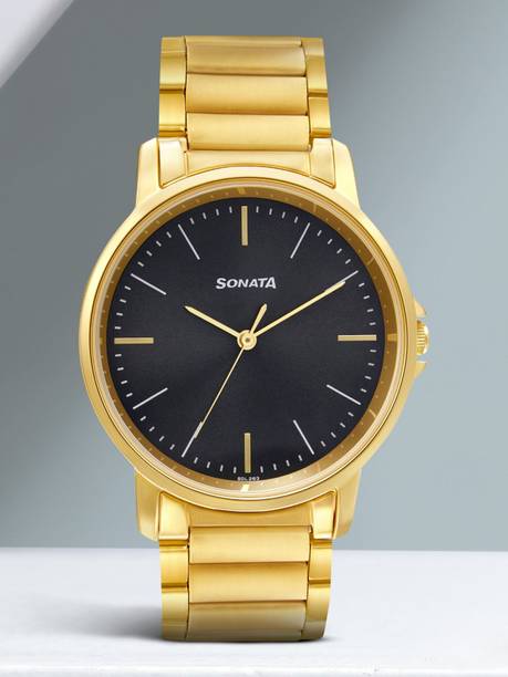 Sonata EStainless Steelentials Grey Dial Gold Stainless...