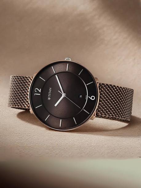 Titan Neo Splash With Date Brown Dial Brown Stainless S...