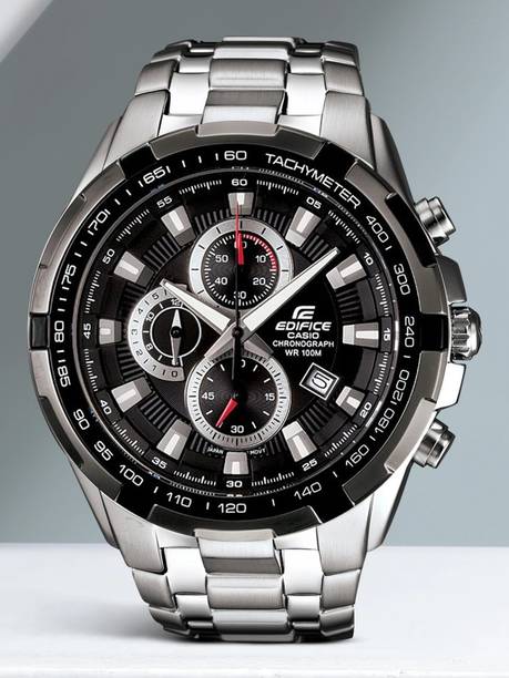 Edifice EF-539D-1AVUDF Black Dial Silver Stainless Stee...