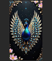 peacock scenery Photo Frame, peacock scenery Painting for Wall frame
