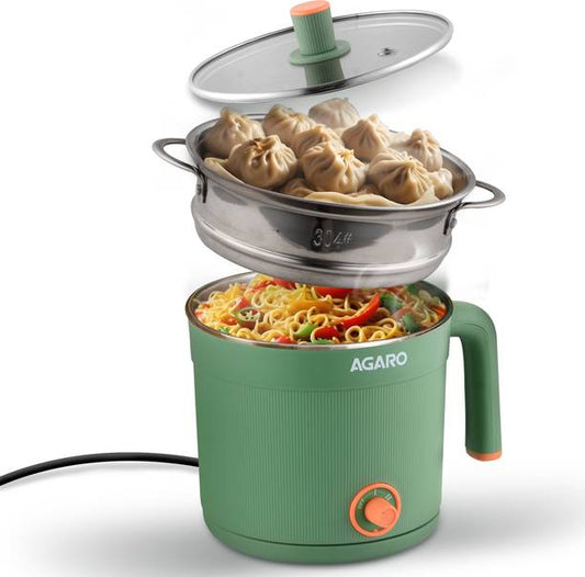 AGARO Regency Multi Cook Kettle With Steamer, 1.2L Inne...