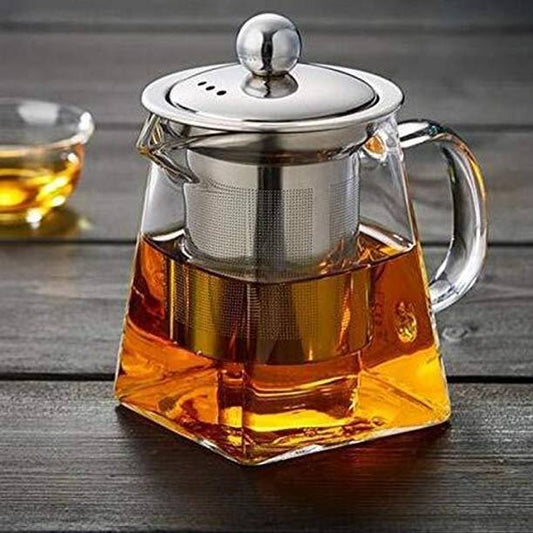 KRISHVIHA Square Glass Teapot 750ml Electric Kettle