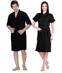 superior Cotton Black Bathrobes
